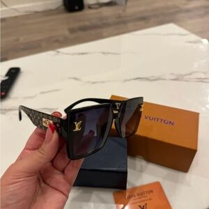 Louis Vuitton Black and Gold Sunglasses